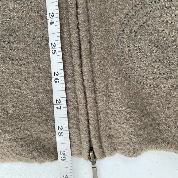 Carol Little Vintage Boiled Wool Spiral Detail Zip Pockets Unlined Jacket Casual - Picture 10 of 12